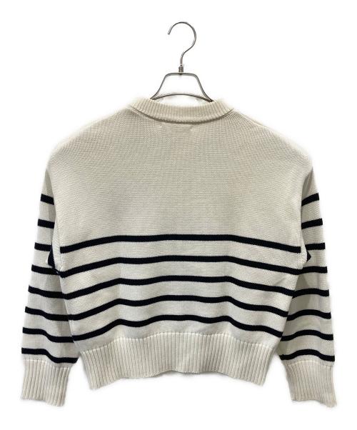 AMI Alexandre Mattiussi（アミアレクサンドルマテュッシ）AMI Alexandre Mattiussi (アミアレクサンドルマテュッシ) ハ-トロゴボーダーニット ホワイト サイズ:XSの古着・服飾アイテム