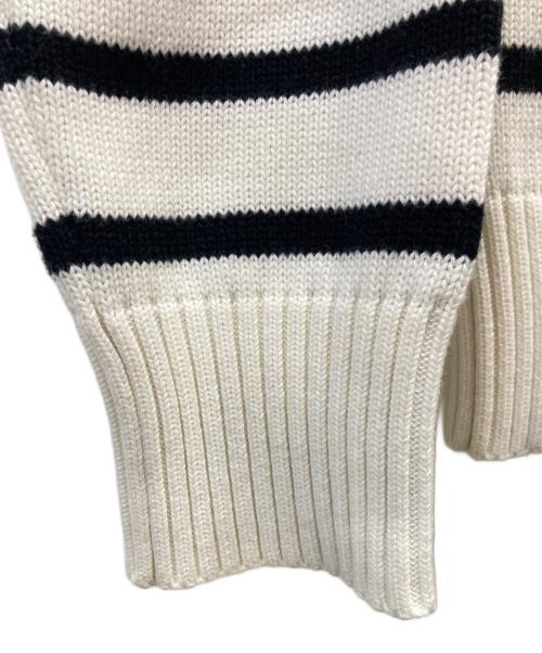 AMI Alexandre Mattiussi（アミアレクサンドルマテュッシ）AMI Alexandre Mattiussi (アミアレクサンドルマテュッシ) ハ-トロゴボーダーニット ホワイト サイズ:XSの古着・服飾アイテム