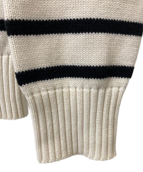 AMI Alexandre Mattiussi（アミアレクサンドルマテュッシ）AMI Alexandre Mattiussi (アミアレクサンドルマテュッシ) ハ-トロゴボーダーニット ホワイト サイズ:XSの古着・服飾アイテム