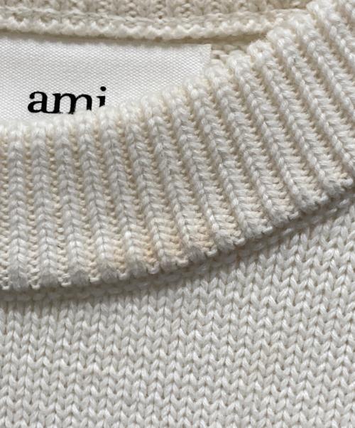 AMI Alexandre Mattiussi（アミアレクサンドルマテュッシ）AMI Alexandre Mattiussi (アミアレクサンドルマテュッシ) ハ-トロゴボーダーニット ホワイト サイズ:XSの古着・服飾アイテム