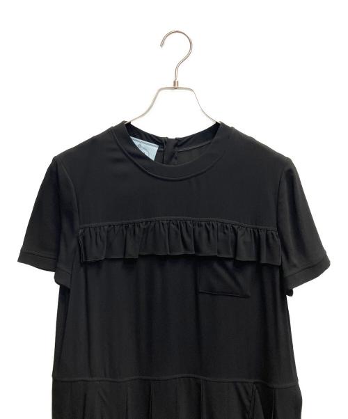 PRADA（プラダ）PRADA (プラダ) プリーツ切替フリルワンピース ブラック サイズ:42の古着・服飾アイテム