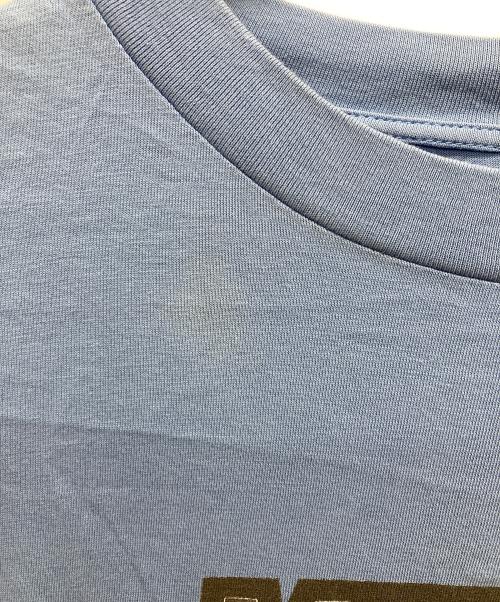 MM6 Maison Margiela（エムエムシックスメゾンマルジェラ）MM6 Maison Margiela (エムエムシックスメゾンマルジェラ) ロゴプリント クルーネック　プリントカットソー ブルー サイズ:Ｓの古着・服飾アイテム