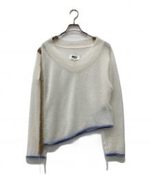 MM6 Maison Margiela（エムエムシックスメゾンマルジェラ）の古着「アシンメトリーニット」｜ホワイト