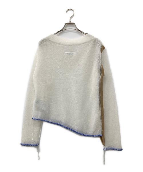 MM6 Maison Margiela（エムエムシックスメゾンマルジェラ）MM6 Maison Margiela (エムエムシックスメゾンマルジェラ) アシンメトリーニット ホワイト サイズ:Sの古着・服飾アイテム