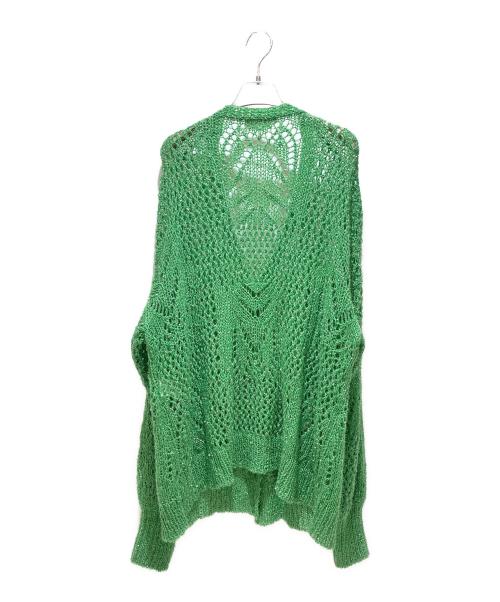 Mame Kurogouchi（マメクロゴウチ）Mame Kurogouchi (マメクロゴウチ) Botanical Pattern Knitted Lame Cardigan グリーン サイズ:1の古着・服飾アイテム