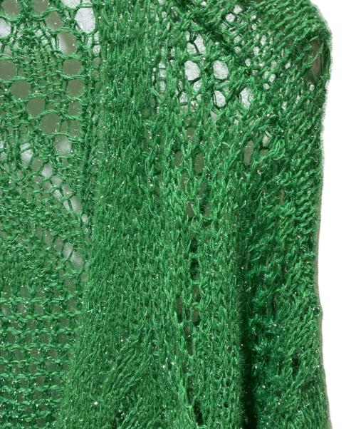 Mame Kurogouchi（マメクロゴウチ）Mame Kurogouchi (マメクロゴウチ) Botanical Pattern Knitted Lame Cardigan グリーン サイズ:1の古着・服飾アイテム