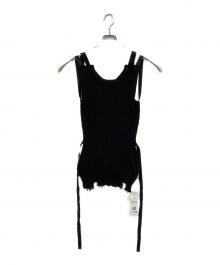 MM6 Maison Margiela（エムエムシックスメゾンマルジェラ）の古着「Open Back Tank Top　バックオープンタンクトップ」｜ブラック