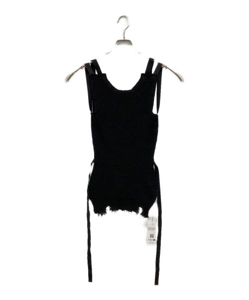 MM6 Maison Margiela（エムエムシックスメゾンマルジェラ）MM6 Maison Margiela (エムエムシックスメゾンマルジェラ) Open Back Tank Top　バックオープンタンクトップ ブラック サイズ:S 未使用品の古着・服飾アイテム