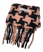 Acne studiosアクネ ストゥディオス）の古着「ハウンドトゥースマフラー」｜ピンク×ブラック