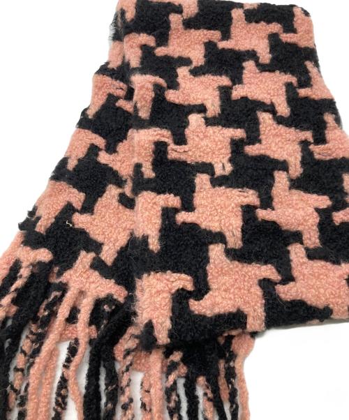 Acne studios（アクネ ストゥディオス）Acne studios (アクネ ストゥディオス) ハウンドトゥースマフラー ピンク×ブラック サイズ:210×26cmの古着・服飾アイテム