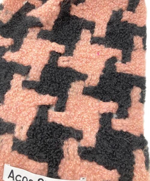 Acne studios（アクネ ストゥディオス）Acne studios (アクネ ストゥディオス) ハウンドトゥースマフラー ピンク×ブラック サイズ:210×26cmの古着・服飾アイテム