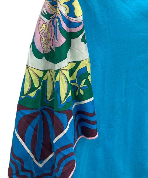 Emilio Pucci（エミリオ プッチ）Emilio Pucci (エミリオ プッチ) スカーフスリーブカットソー ブルー サイズ:XSの古着・服飾アイテム