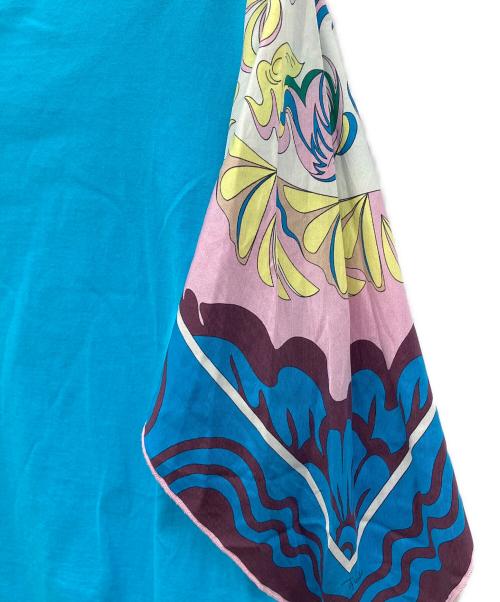 Emilio Pucci（エミリオ プッチ）Emilio Pucci (エミリオ プッチ) スカーフスリーブカットソー ブルー サイズ:XSの古着・服飾アイテム
