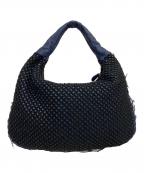 BOTTEGA VENETAボッテガベネタ）の古着「ミニポンザ キルティング ラージ ホーボーバッグ」｜ネイビー×ブラック