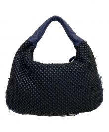 BOTTEGA VENETA（ボッテガベネタ）の古着「ミニポンザ キルティング ラージ ホーボーバッグ」｜ネイビー×ブラック