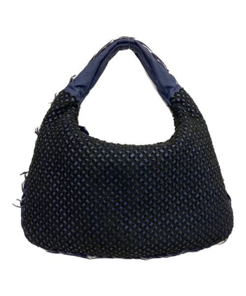 BOTTEGA VENETA（ボッテガベネタ）BOTTEGA VENETA (ボッテガベネタ) ミニポンザ キルティング ラージ ホーボーバッグ ネイビー×ブラックの古着・服飾アイテム