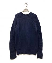 DIESEL Black Gold（ディーゼル ブラック ゴールド）の古着「ケーブル編みニット」｜ネイビー