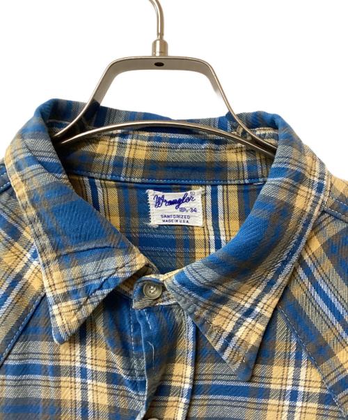 Wrangler（ラングラー）Wrangler (ラングラー) 60'S チェックウエスタンシャツ ブルー サイズ:16 1/2-34の古着・服飾アイテム