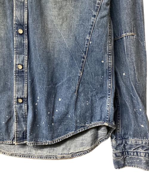 NUMBER (N)INE（ナンバーナイン）NUMBER (N)INE (ナンバーナイン) ユーズド加工デニムシャツ インディゴ サイズ:4の古着・服飾アイテム