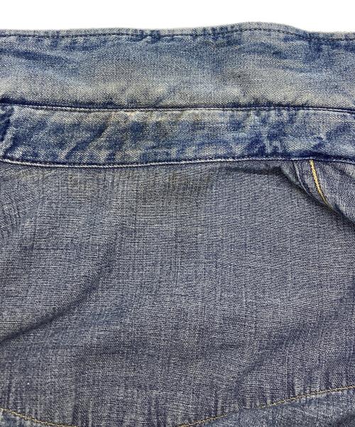 NUMBER (N)INE（ナンバーナイン）NUMBER (N)INE (ナンバーナイン) ユーズド加工デニムシャツ インディゴ サイズ:4の古着・服飾アイテム