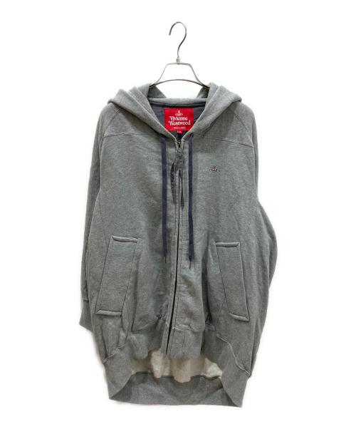 Vivienne Westwood RED LABEL（ヴィヴィアンウエストウッドレッドレーベル）Vivienne Westwood RED LABEL (ヴィヴィアンウエストウッドレッドレーベル) ミニオーブ刺繍ジップパーカー グレー サイズ:00の古着・服飾アイテム