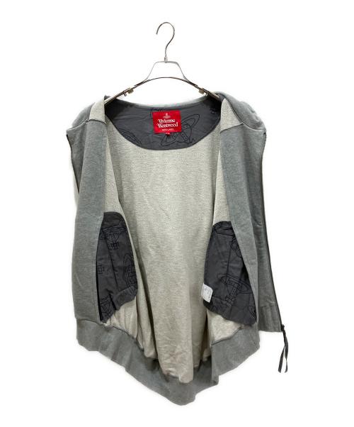 Vivienne Westwood RED LABEL（ヴィヴィアンウエストウッドレッドレーベル）Vivienne Westwood RED LABEL (ヴィヴィアンウエストウッドレッドレーベル) ミニオーブ刺繍ジップパーカー グレー サイズ:00の古着・服飾アイテム