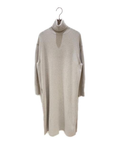 DRAWER（ドゥロワー）DRAWER (ドゥロワー) 12G天竺編みタートルネックニットワンピース　6526-299-1153 ベージュ サイズ:1の古着・服飾アイテム