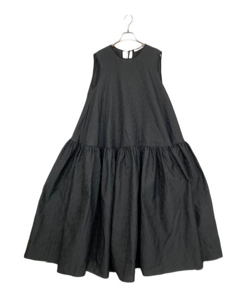 CECILIE BAHNSEN（セシリーバンセン）Cecilie Bahnsen (セシリーバンセン) Rose Silk Jacquard OP／ローズシルクジャガードワンピース ブラック サイズ:UK10の古着・服飾アイテム