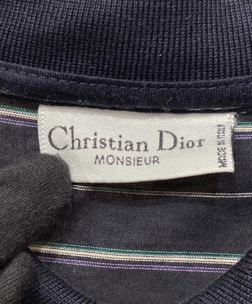 Christian Dior MONSIEUR（クリスチャンディオールムッシュ）Christian Dior MONSIEUR (クリスチャンディオールムッシュ) ロゴ刺繍ポロシャツ ネイビー サイズ:FREEの古着・服飾アイテム