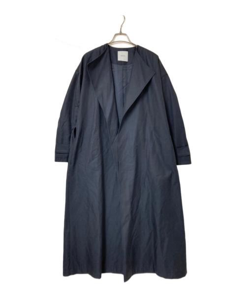 Spick and Span（スピックアンドスパン）Spick and Span (スピックアンドスパン) C/Cu ノーカラートレンチコート ネイビー サイズ:34の古着・服飾アイテム