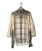 muller of yoshiokuboミュラーオブヨシオクボ）の古着「Organdy check blouse」｜ベージュ