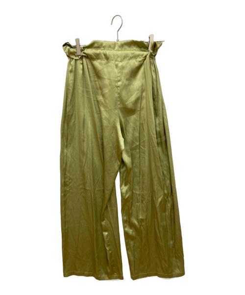 BASERANGE（ベースレンジ）BASERANGE (ベースレンジ) シルクサテンワイドパンツ グリーン サイズ:XSの古着・服飾アイテム