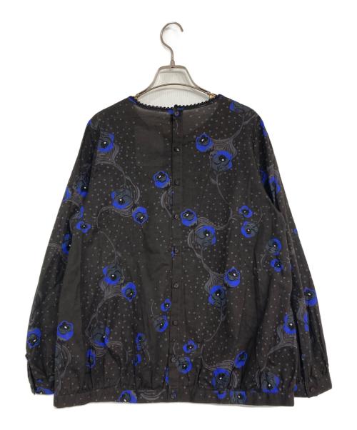 gasa*grue（ガサグルー）gasa*grue (ガサグルー) 総柄ブラウス ブラウン サイズ:Lの古着・服飾アイテム