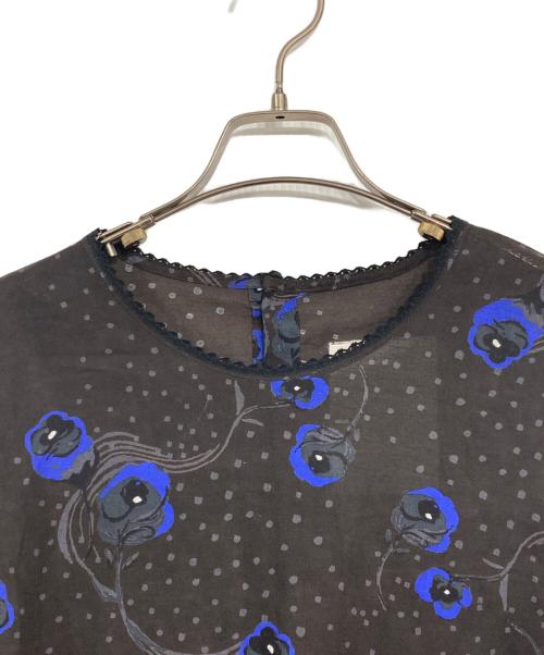 gasa*grue（ガサグルー）gasa*grue (ガサグルー) 総柄ブラウス ブラウン サイズ:Lの古着・服飾アイテム