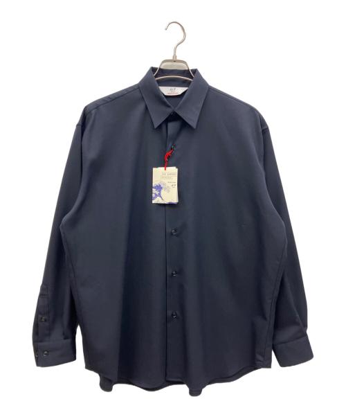 417 by EDIFICE（417 バイ エディフィス）417 by EDIFICE (417 バイ エディフィス) LE JAPON Akita レギュラーウールシャツ ネイビー サイズ:M 未使用品の古着・服飾アイテム
