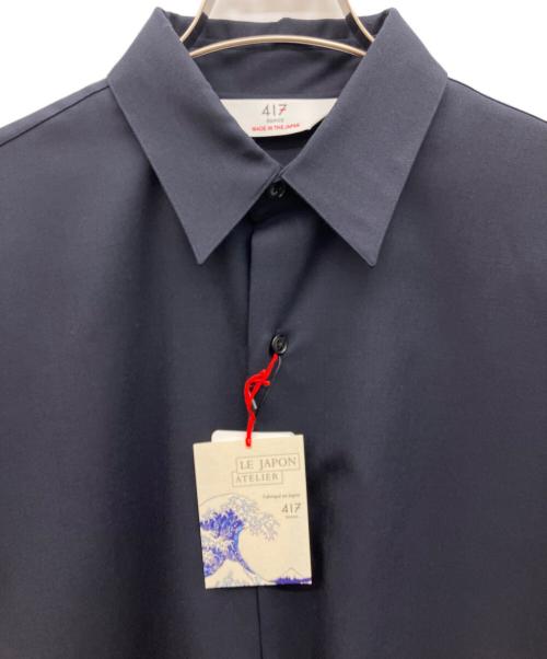 417 by EDIFICE（417 バイ エディフィス）417 by EDIFICE (417 バイ エディフィス) LE JAPON Akita レギュラーウールシャツ ネイビー サイズ:M 未使用品の古着・服飾アイテム