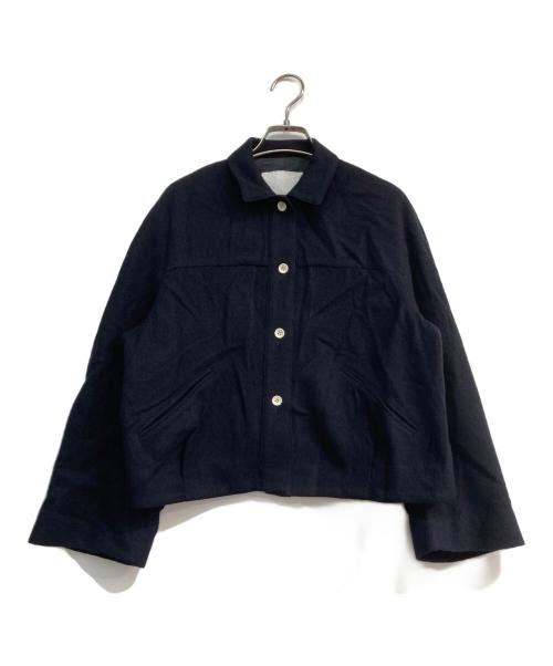 AK+1（エーケーワン）AK+1 (エーケーワン) ウール ボタニー ブルゾン ネイビー サイズ:36の古着・服飾アイテム