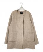 Spick and Spanスピックアンドスパン）の古着「ノーカラーリバーコート」｜ベージュ
