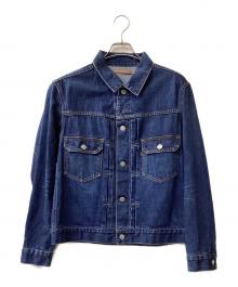 SCYEBASICS（サイベーシックス）の古着「Selvedge Denim Used Wash Trucker Jacket」｜ブルー