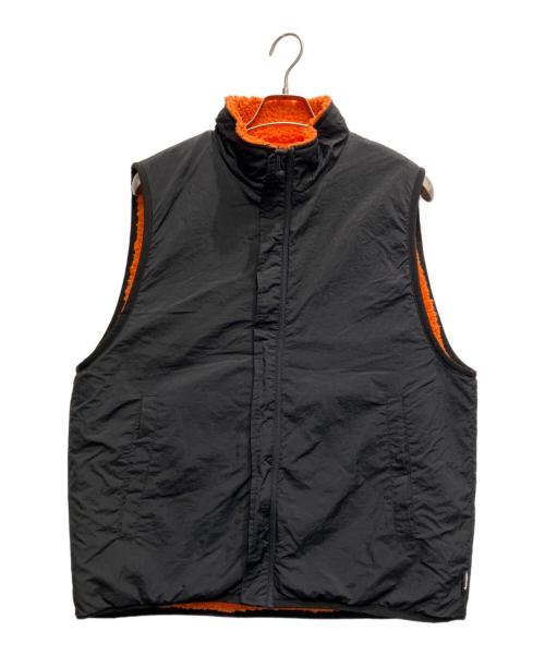 stussy（ステューシー）stussy (ステューシー) Sherpa Reversible VEST ブラック×オレンジ サイズ:Lの古着・服飾アイテム