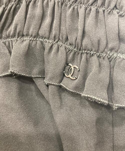 CHANEL（シャネル）CHANEL (シャネル) フリルノースリーブブラウス ブラック サイズ:40の古着・服飾アイテム