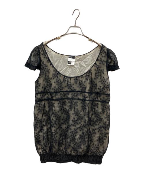 CHANEL（シャネル）CHANEL (シャネル) レースノースリーブブラウス ブラック サイズ:42の古着・服飾アイテム