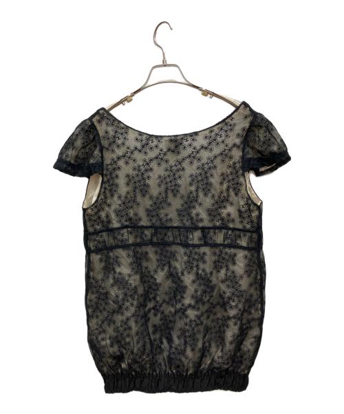 CHANEL（シャネル）CHANEL (シャネル) レースノースリーブブラウス ブラック サイズ:42の古着・服飾アイテム