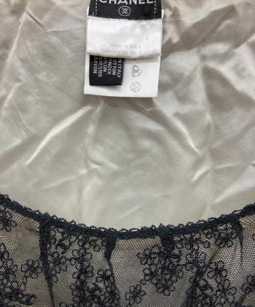 CHANEL（シャネル）CHANEL (シャネル) レースノースリーブブラウス ブラック サイズ:42の古着・服飾アイテム