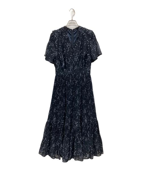 JUSGLITTY（ジャスグリッティー）JUSGLITTY (ジャスグリッティー) リトルフラワープリーツワンピース ネイビー サイズ:1の古着・服飾アイテム