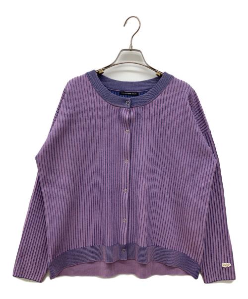 VIVIENNE TAM（ヴィヴィアンタム）VIVIENNE TAM (ヴィヴィアンタム) 超軽量編柄カーディガン パープル サイズ:38の古着・服飾アイテム
