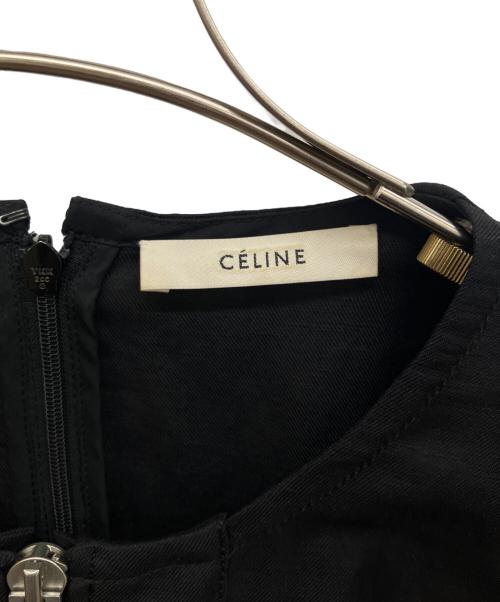 CELINE（セリーヌ）CELINE (セリーヌ) リネン混バルーンスリブワンピース ブラック サイズ:36の古着・服飾アイテム