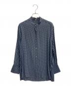 MUSE de Deuxieme Classeミューズ ドゥーズィエム クラス）の古着「BINDA Silk ドットプリントシャツ」｜ネイビー