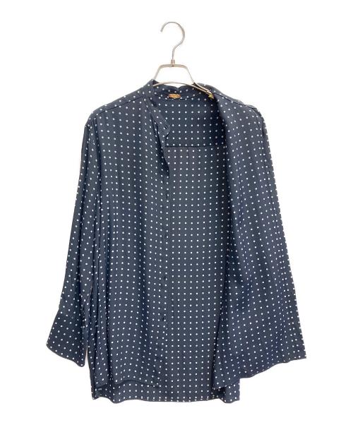 MUSE de Deuxieme Classe（ミューズ ドゥーズィエム クラス）MUSE de Deuxieme Classe (ミューズ ドゥーズィエム クラス) BINDA Silk ドットプリントシャツ ネイビー サイズ:FREEの古着・服飾アイテム