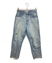 YANUK×金子綾（ヤヌーク×カネコアヤ）の古着「ボーイズ クロップド デニムパンツ　ダメージ加工デニムパンツ」｜CUS